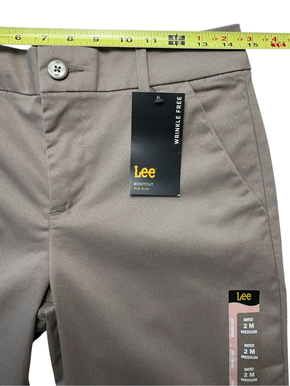 NWT Lee Wrinkle Free Mid Rise Bootcut Pants Coventry Taupe Brown Size 2M - Picture 7 of 12